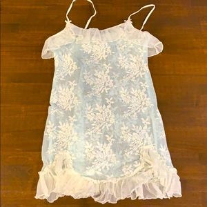 In Bloom Light Blue Sheer Lace Chemise